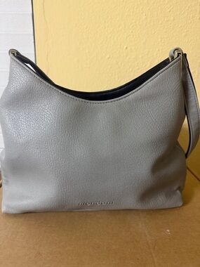 Mondani Gray Pebbled Leather Shoulder Bag
